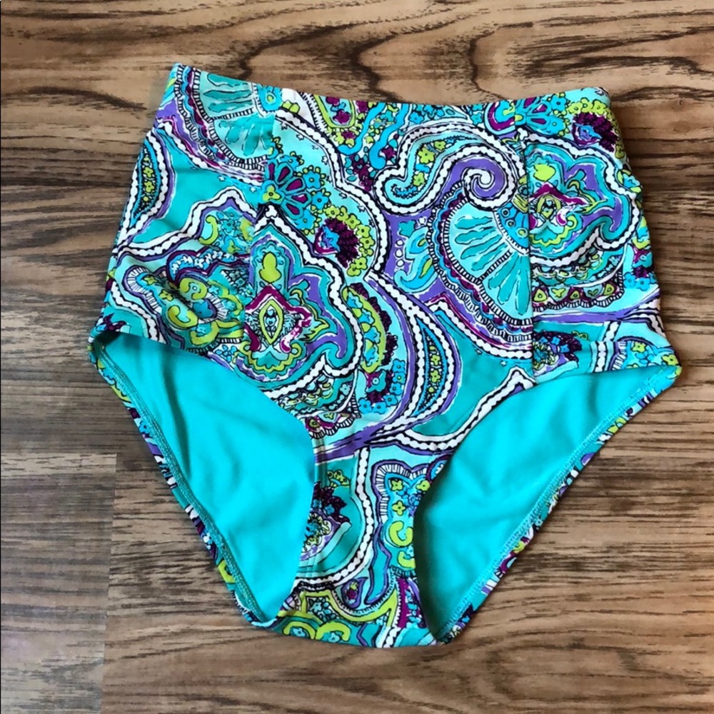 Aerie highwaisted paisley bikini bottoms
